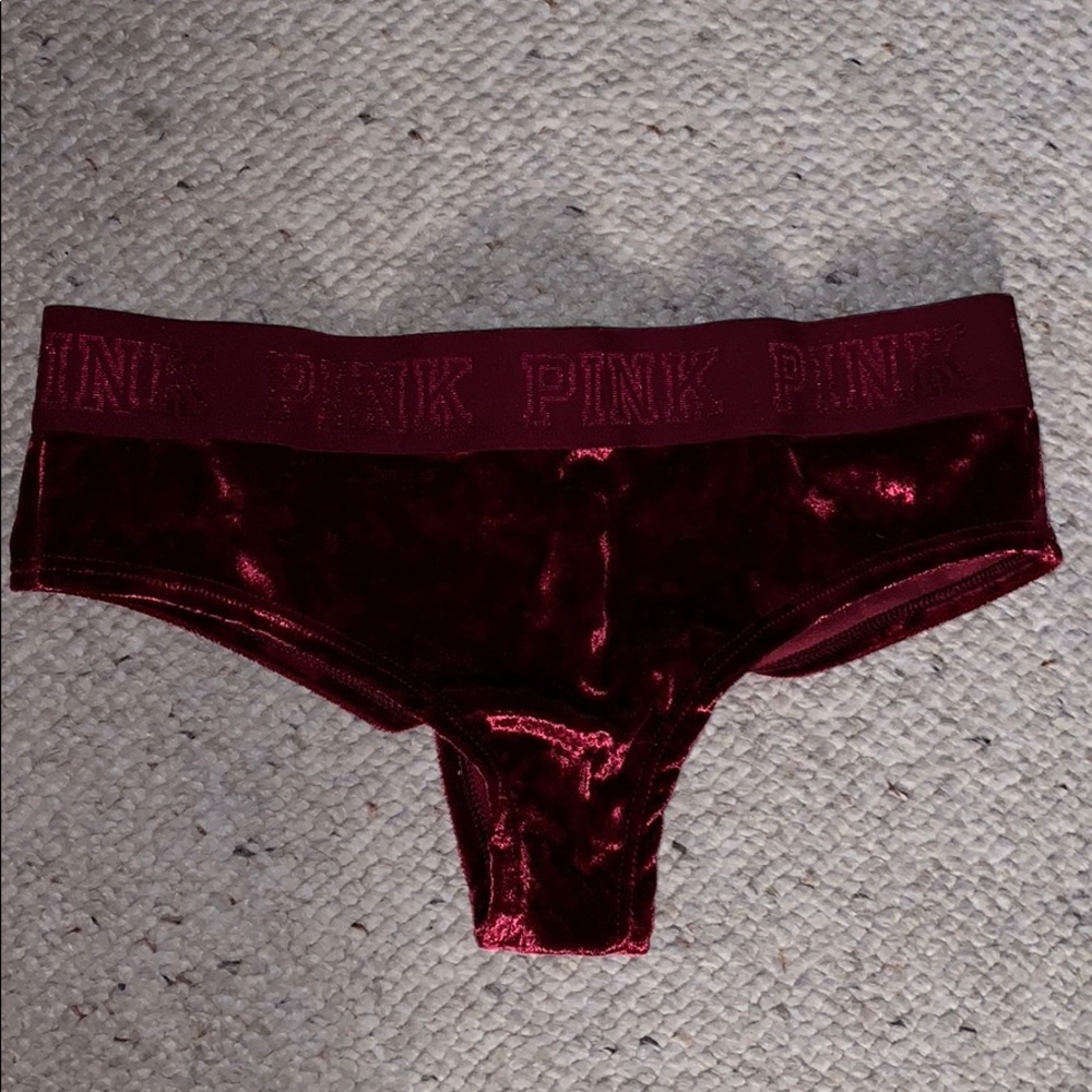 Pink red velvet cheeky underwear